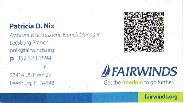 Patricia Nix's business card.